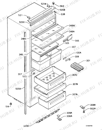 Взрыв-схема холодильника Juno JKG7461 - Схема узла Housing 001